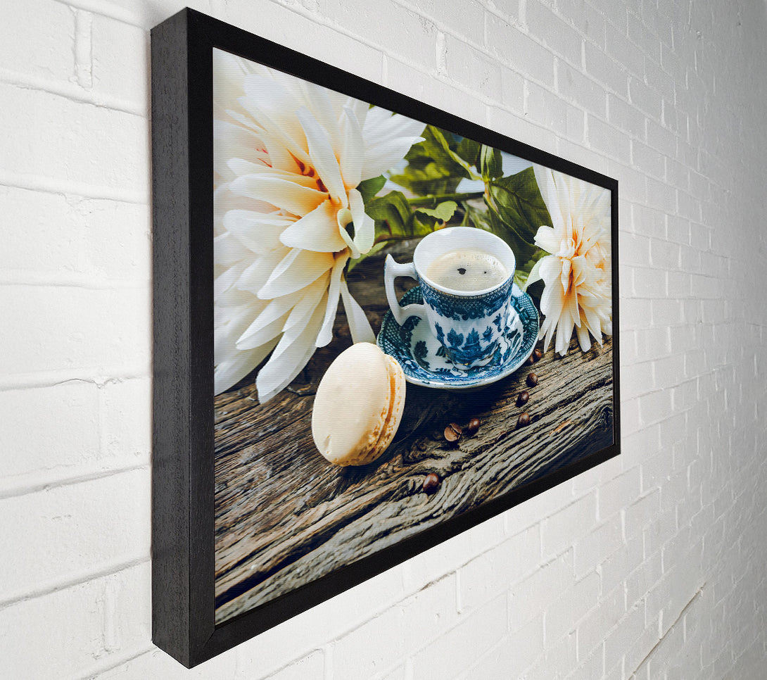  A Canvas Print of Blue Floral Coffee Break Canvas Art