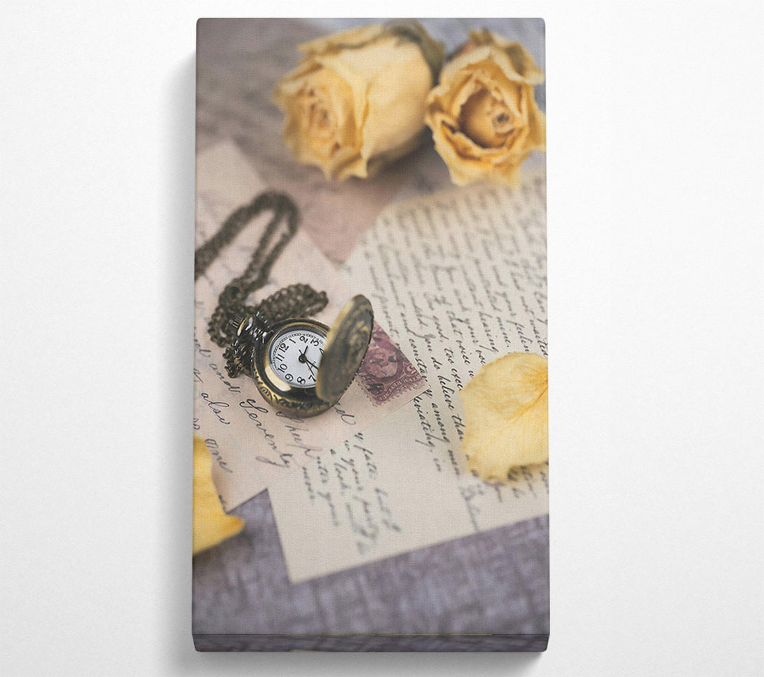  A Canvas Print of Creased Ivory Timepiece Canvas Art