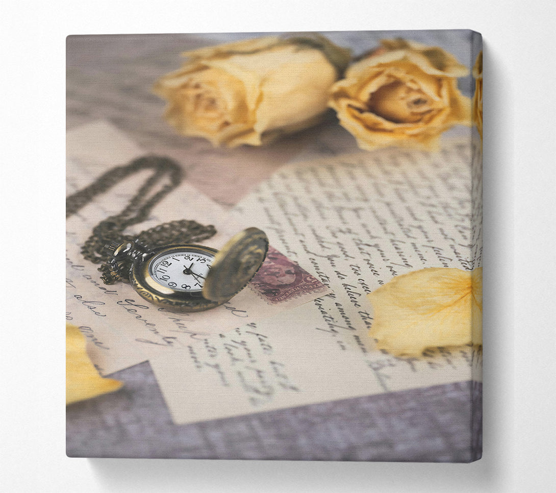  A Canvas Print of Creased Ivory Timepiece Canvas Art