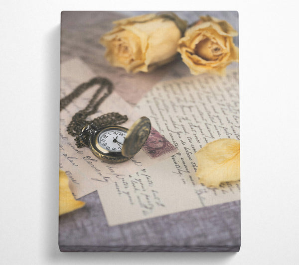  A Canvas Print of Creased Ivory Timepiece Canvas Art