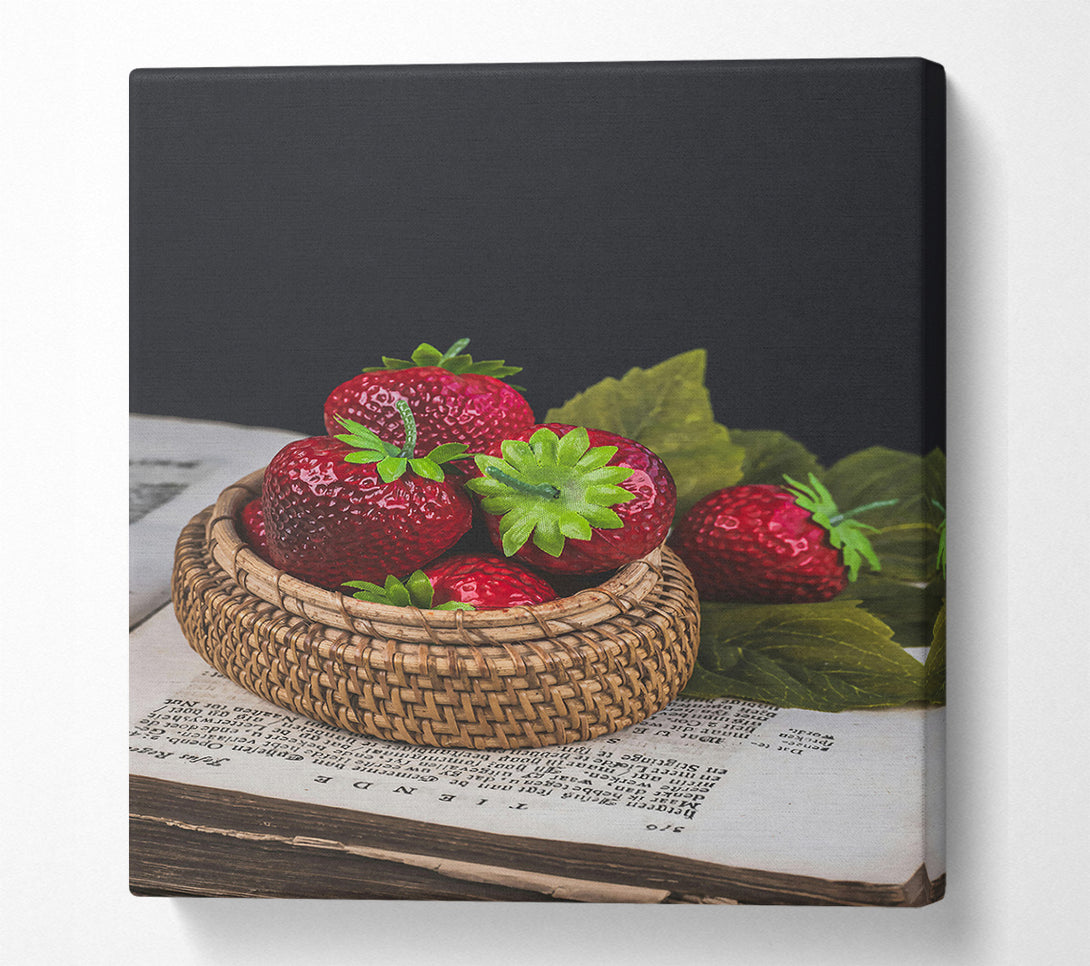  A Canvas Print of Crimson Berries & Basket Canvas Print
