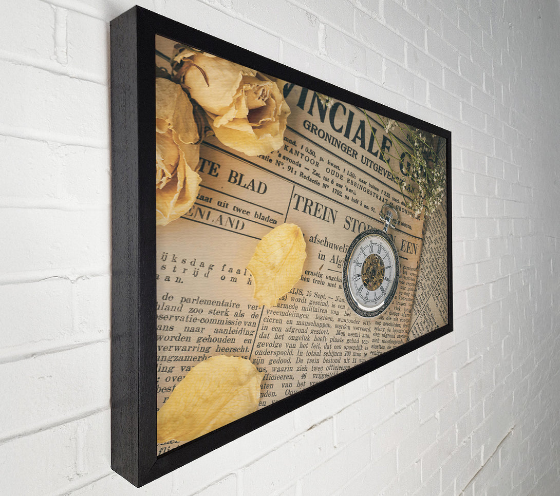  A Canvas Print of Creamy Antique Timepiece Canvas Print