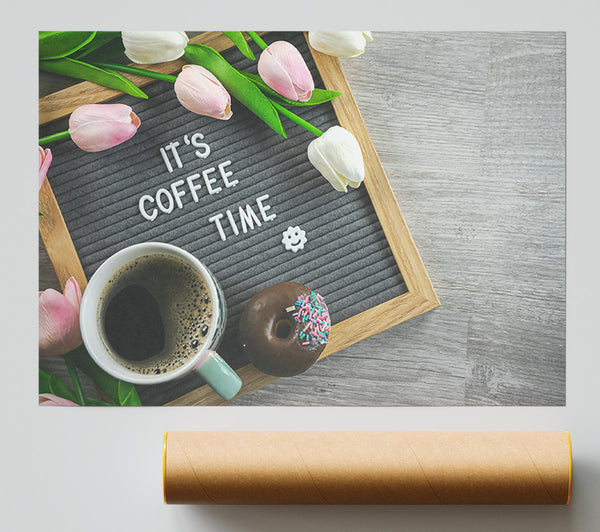 Grey Coffee Time Treats Poster
