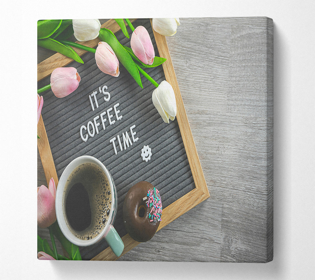  A Canvas Print of Grey Coffee Time Treats Canvas Art
