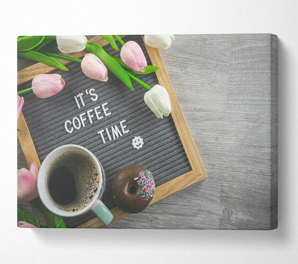  A Canvas Print of Grey Coffee Time Treats Canvas Art