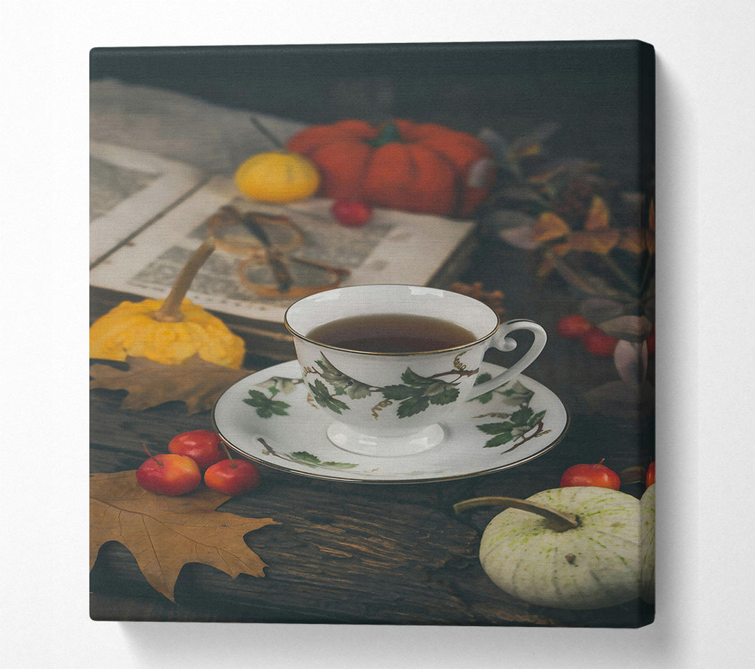  A Canvas Print of Autumnal Tea Time Canvas Wall Art