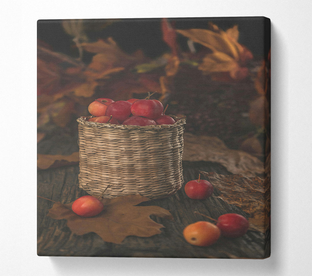  A Canvas Print of Red Apples In A Basket Canvas Print