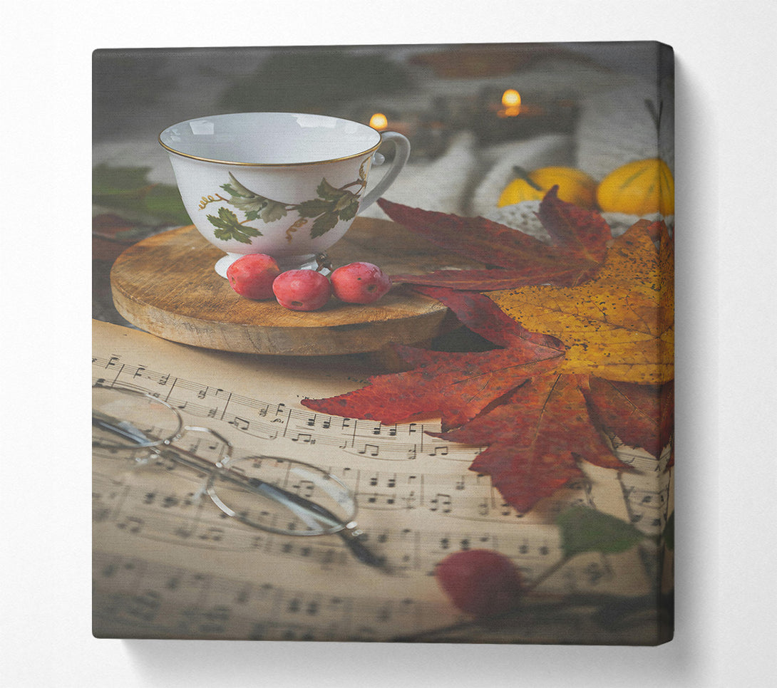  A Canvas Print of Red Autumn Teacup Canvas Art