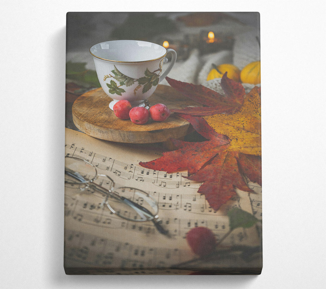  A Canvas Print of Red Autumn Teacup Canvas Art