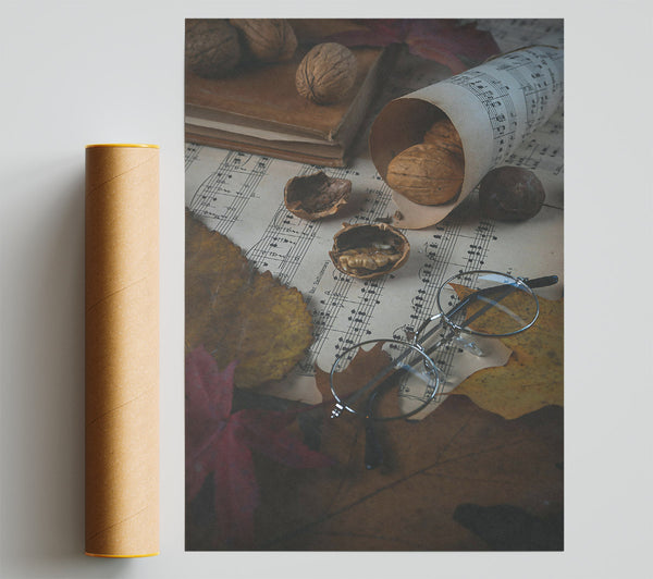 Brown Notes And Glasses Giclee Print
