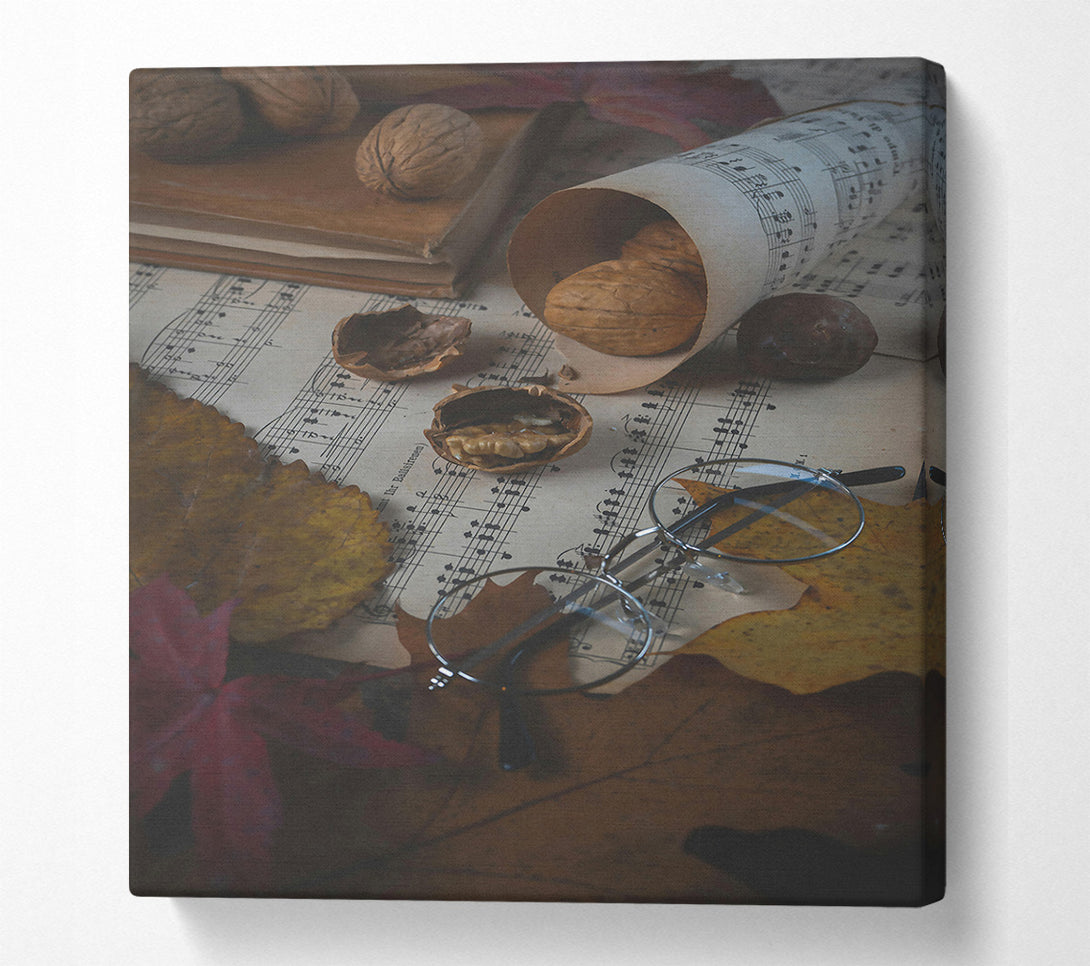  A Canvas Print of Brown Notes And Glasses Canvas Art