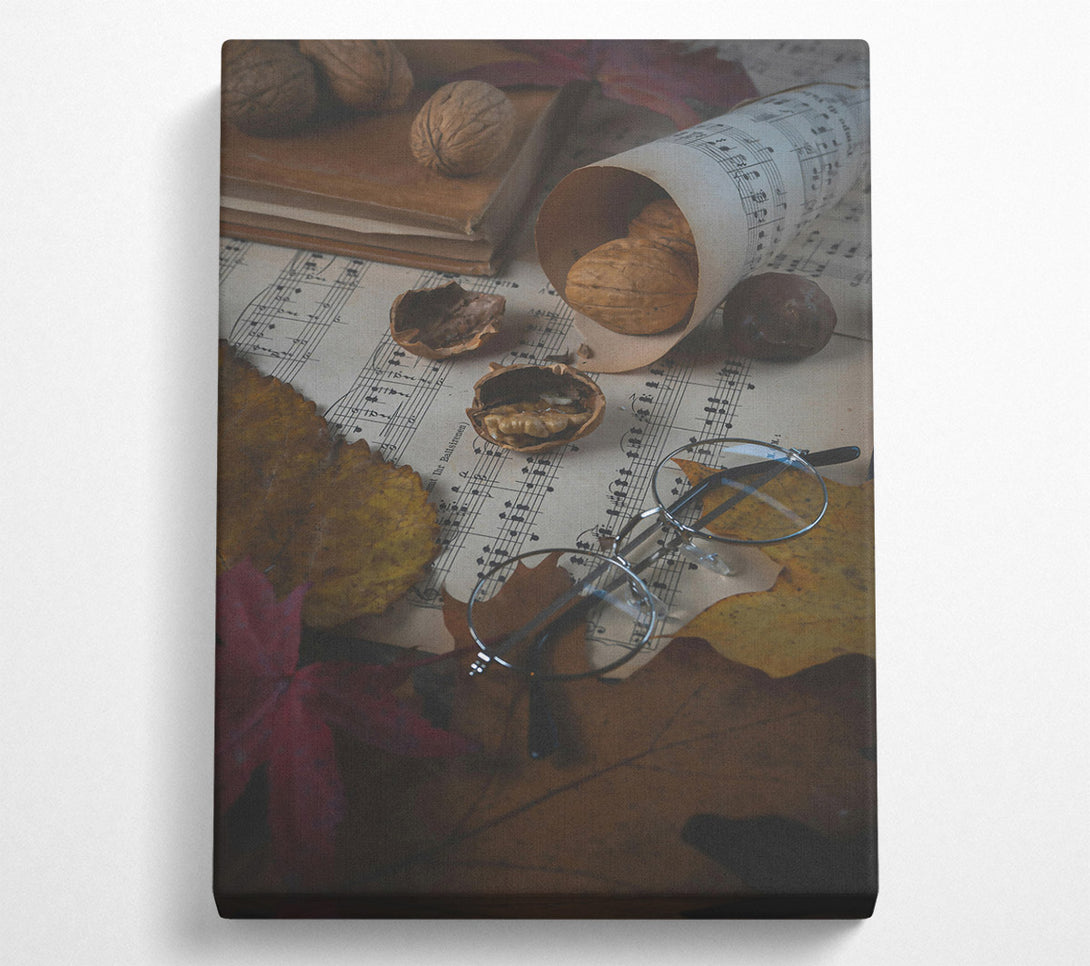  A Canvas Print of Brown Notes And Glasses Canvas Art