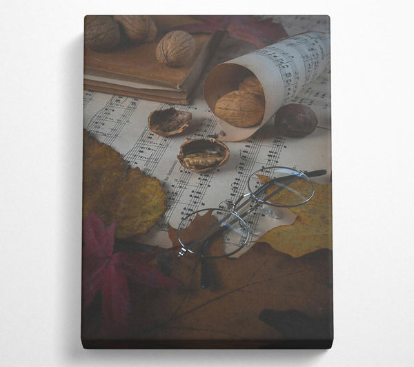  A Canvas Print of Brown Notes And Glasses Canvas Art