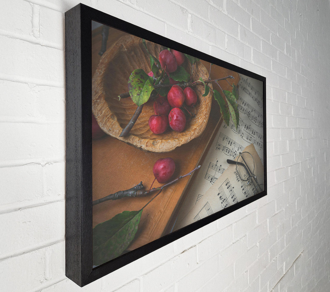  A Canvas Print of Red Notes And Leaves Canvas Wall Art