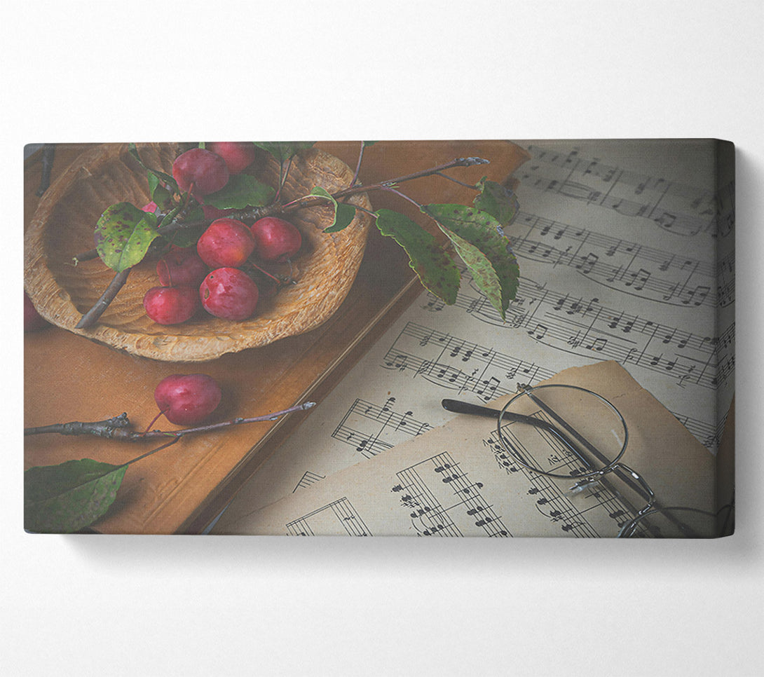 A Canvas Print of Red Notes And Leaves Canvas Wall Art