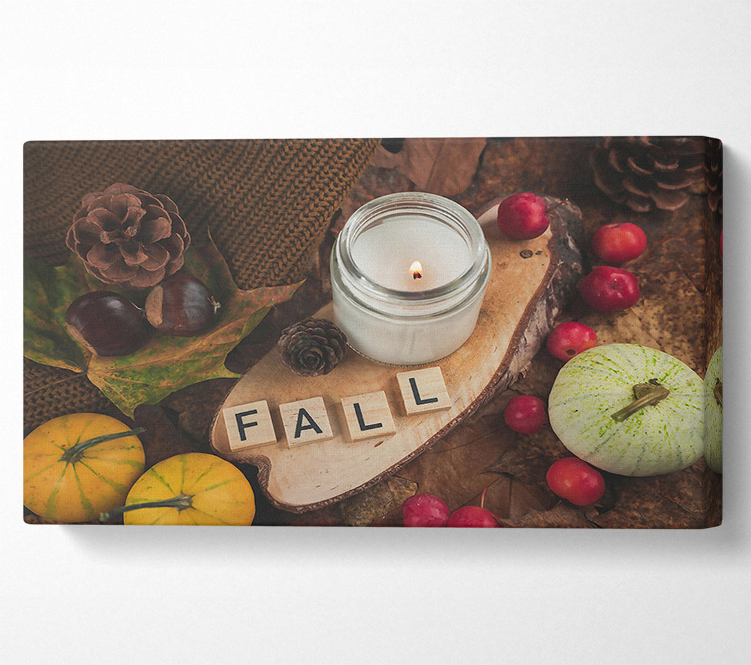  A Canvas Print of White Fall Candlelight Canvas Print