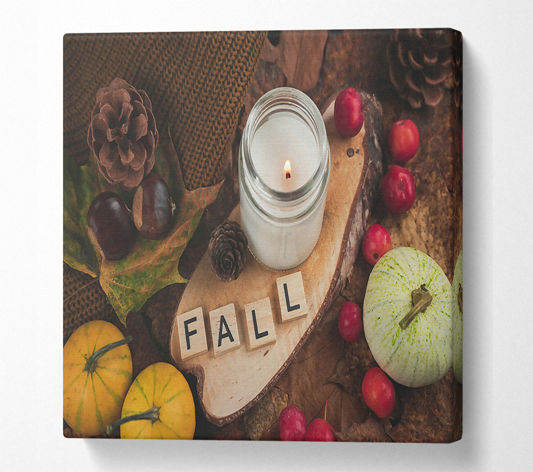  A Canvas Print of White Fall Candlelight Canvas Print