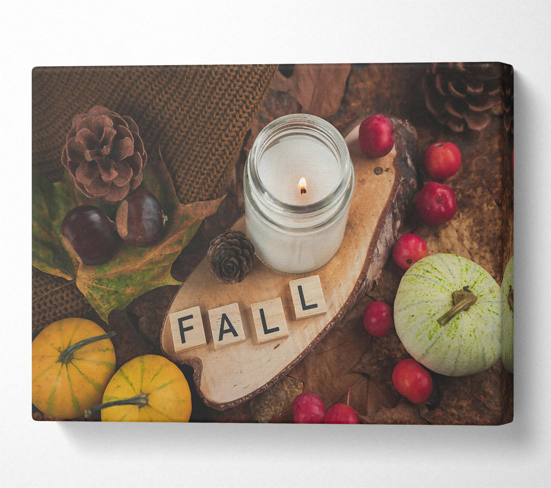  A Canvas Print of White Fall Candlelight Canvas Print