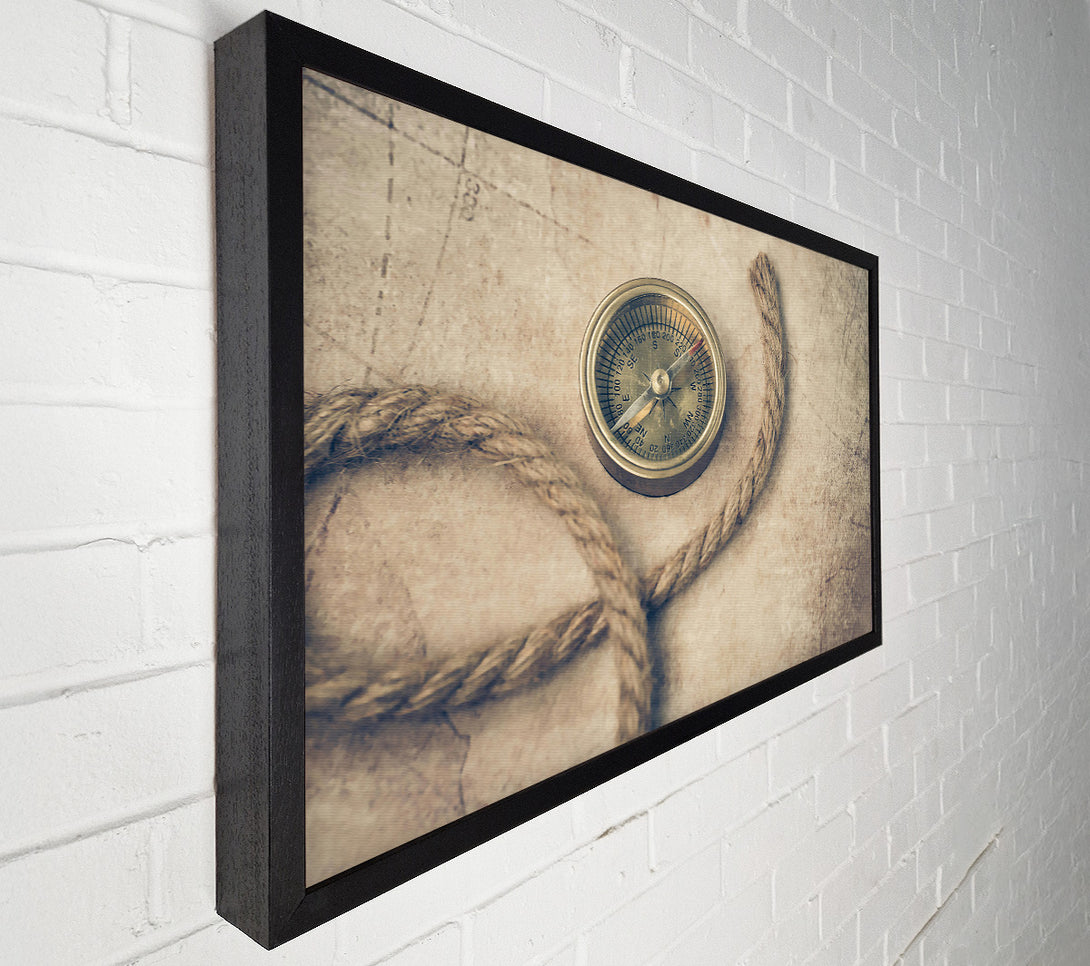  A Canvas Print of Golden Compass And Rope Canvas Art