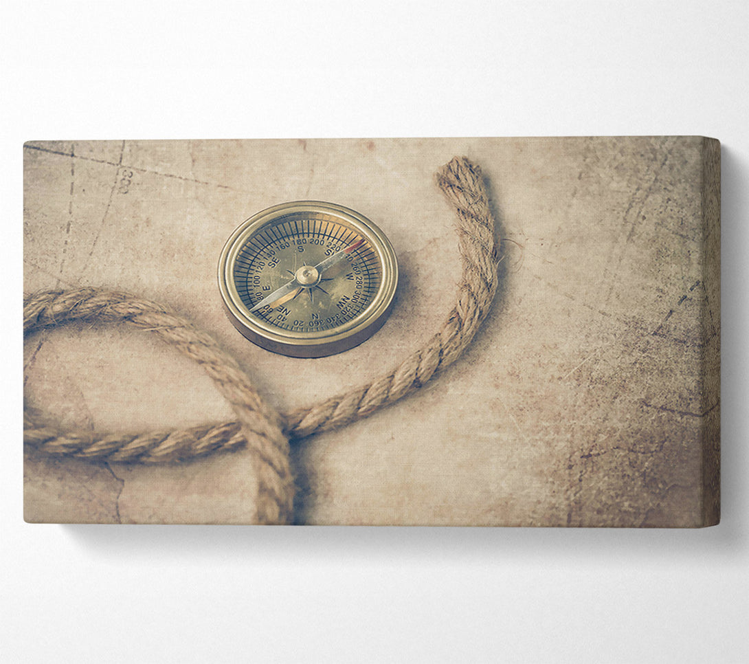  A Canvas Print of Golden Compass And Rope Canvas Art