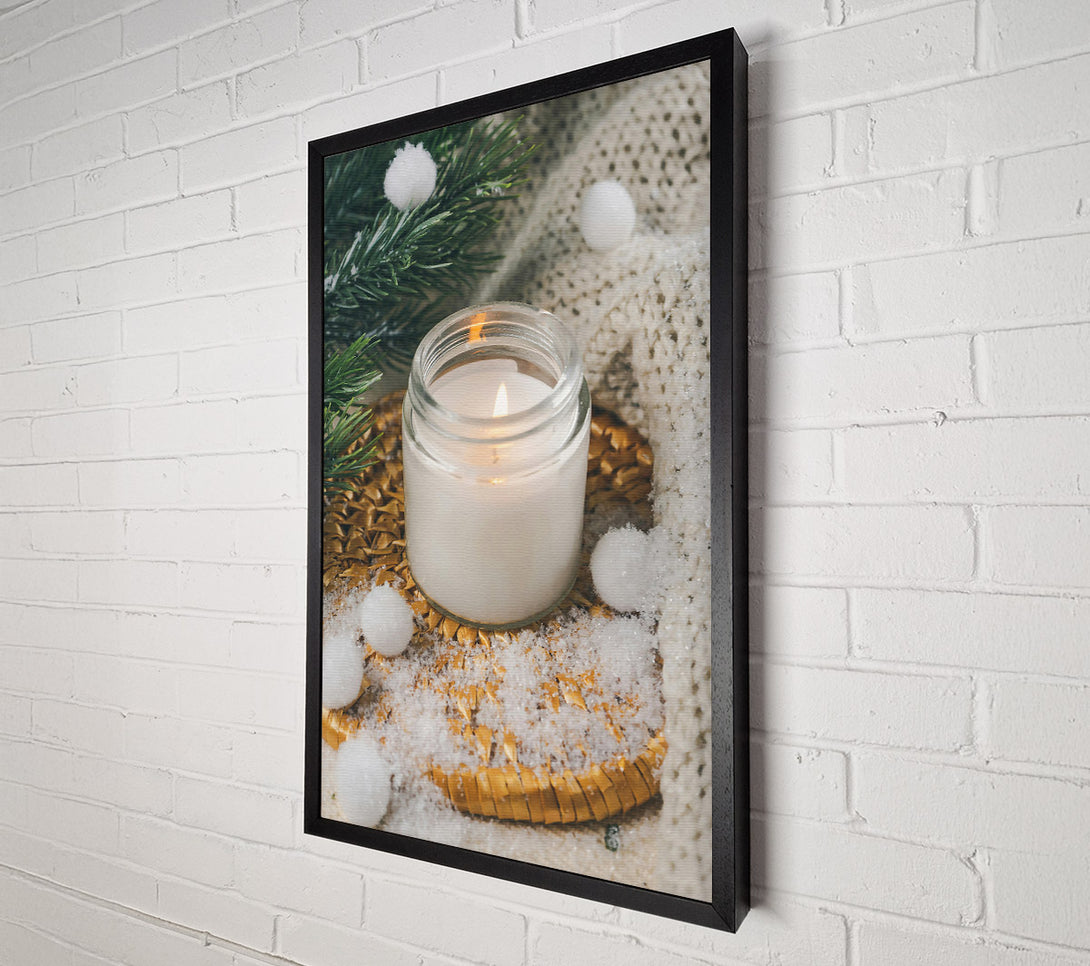 A Canvas Print of White Candle Glow Canvas Print