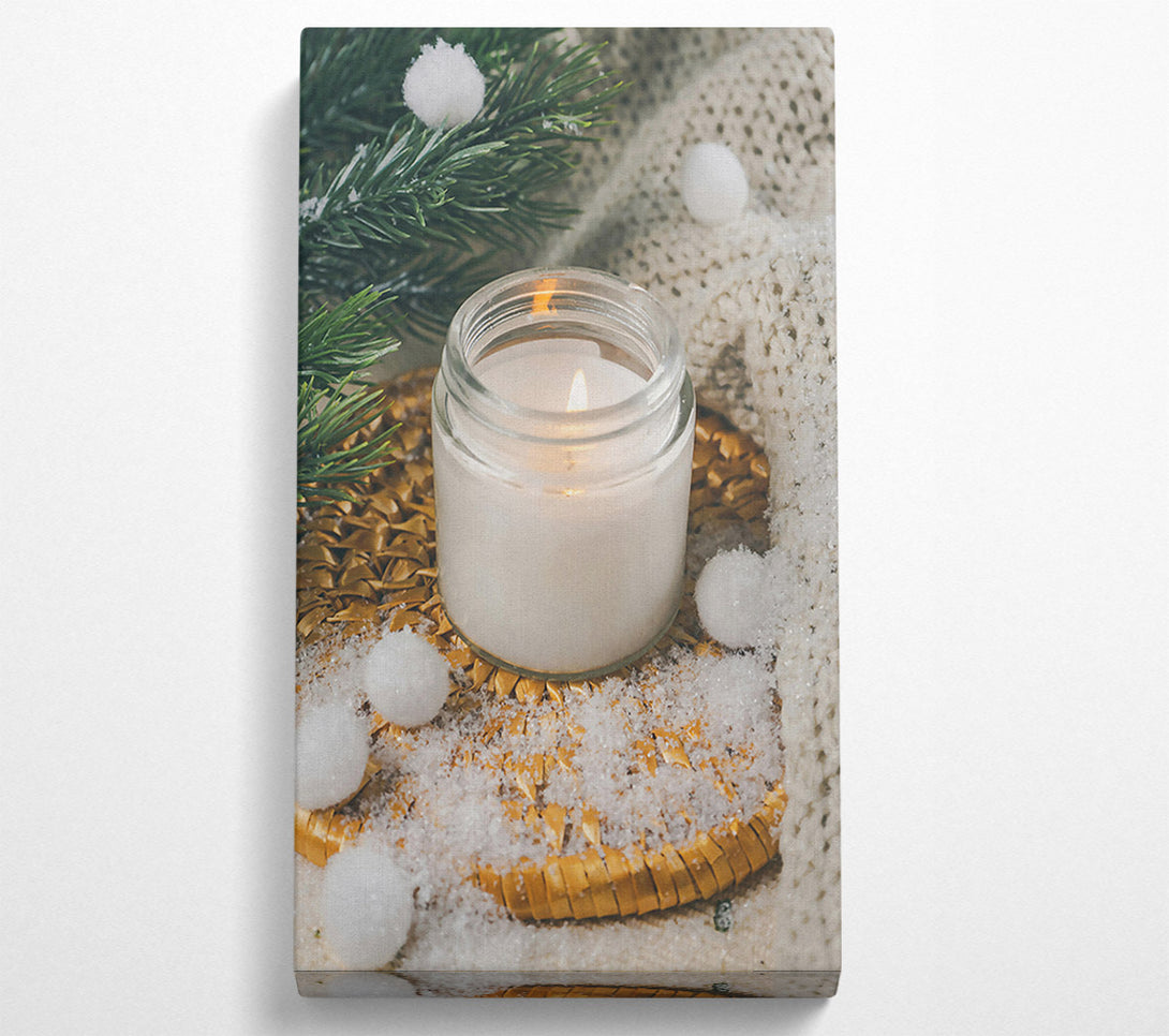  A Canvas Print of White Candle Glow Canvas Print