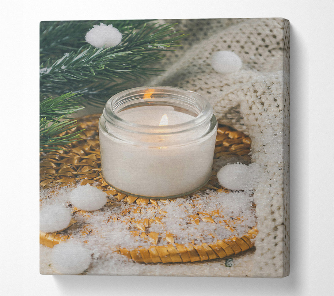  A Canvas Print of White Candle Glow Canvas Print
