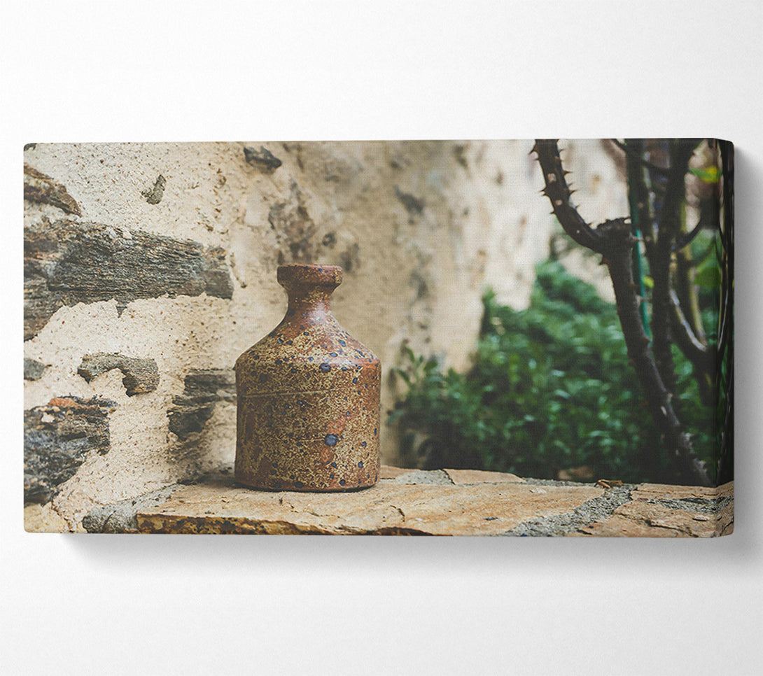  A Canvas Print of Rustic Brown Vase Canvas Wall Art