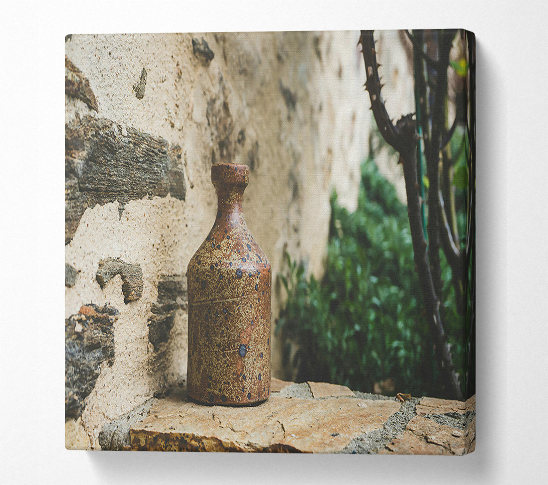  A Canvas Print of Rustic Brown Vase Canvas Wall Art