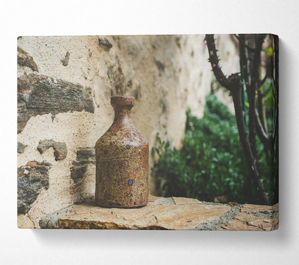  A Canvas Print of Rustic Brown Vase Canvas Wall Art