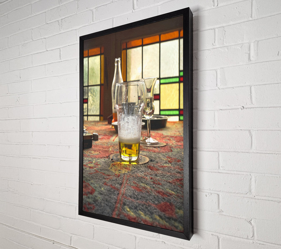  A Canvas Print of Golden Hour Beer Glass Canvas Art