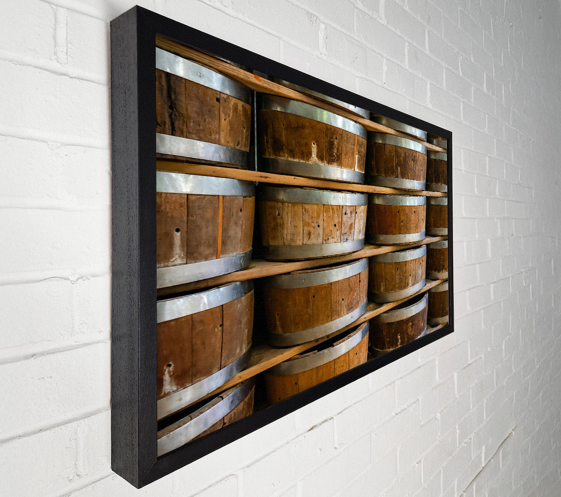  A Canvas Print of Brown Wooden Barrels Canvas Print