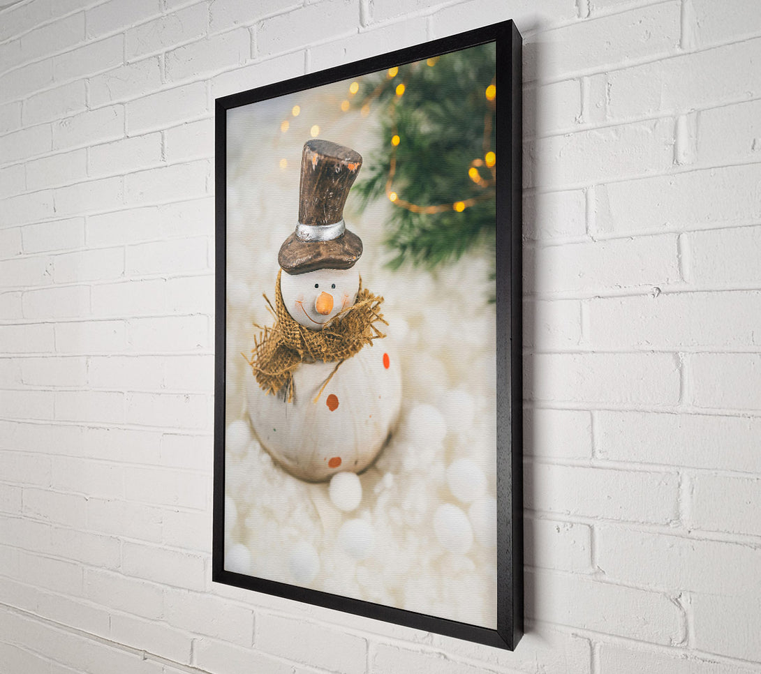  A Canvas Print of White Festive Snowman Canvas Print