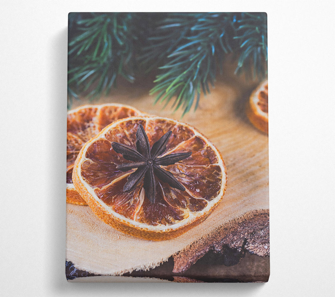  A Canvas Print of Orange Star Anise Slice Canvas Print