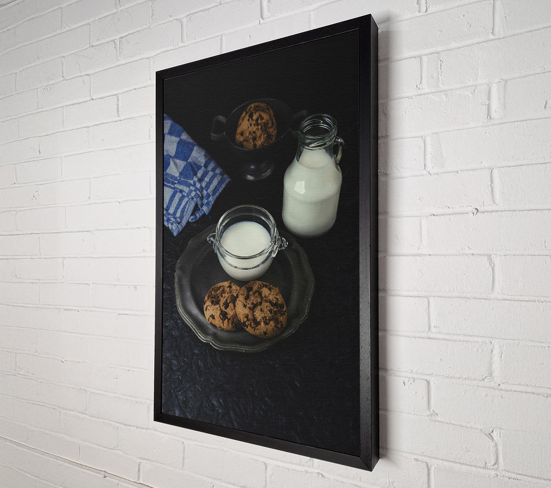  A Canvas Print of Brown Milk And Cookies Canvas Wall Art