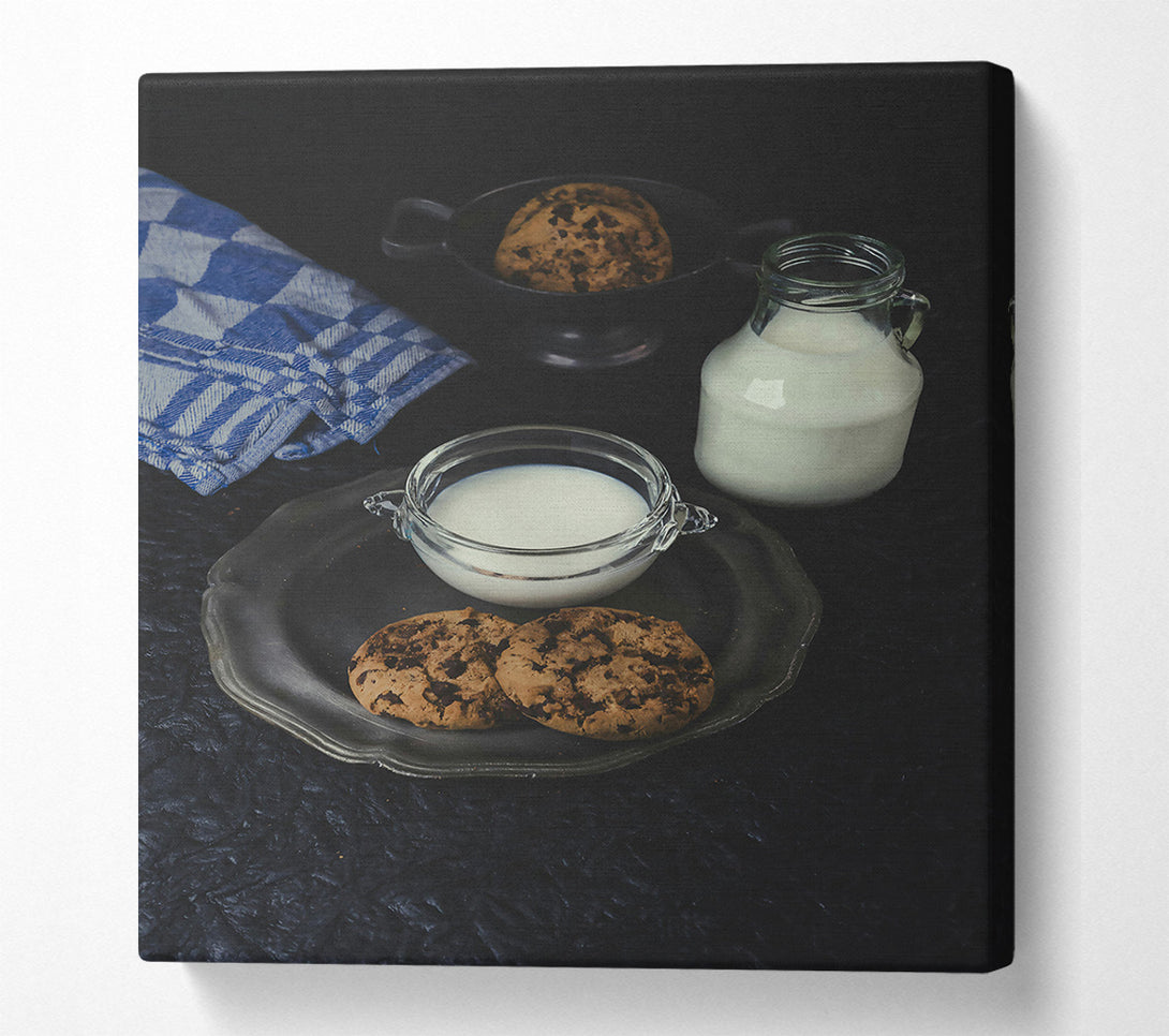  A Canvas Print of Brown Milk And Cookies Canvas Wall Art