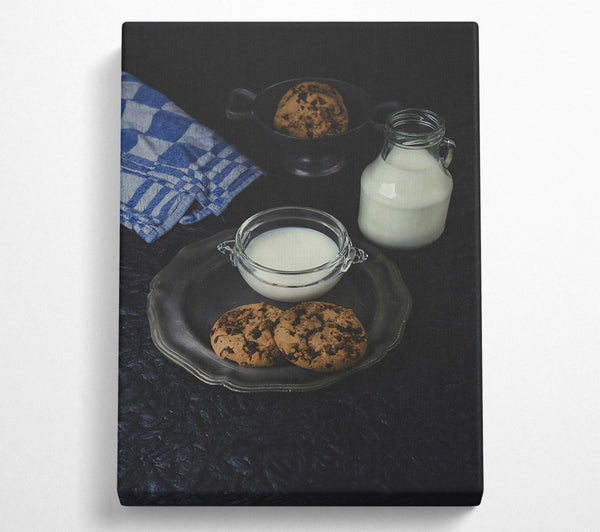  A Canvas Print of Brown Milk And Cookies Canvas Wall Art
