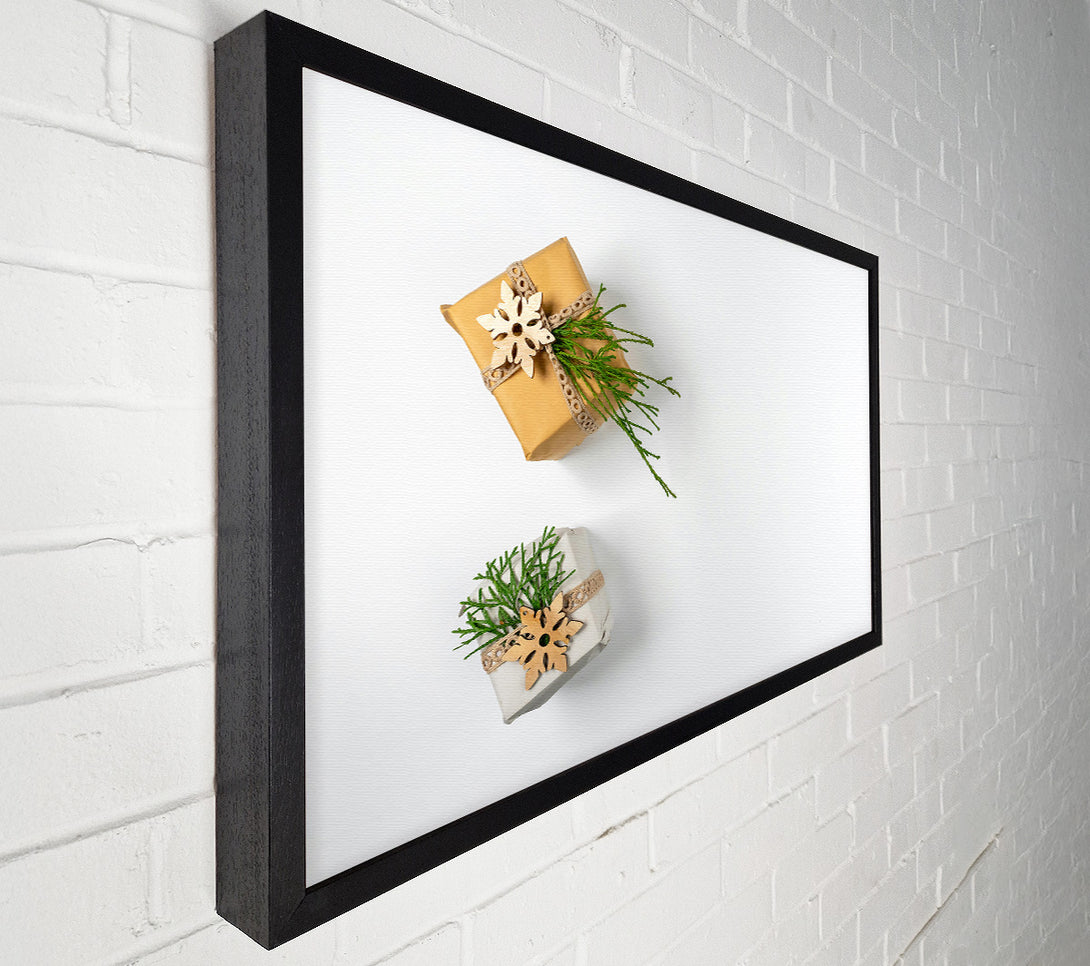  A Canvas Print of Golden Gifts And Greenery Canvas Wall Art