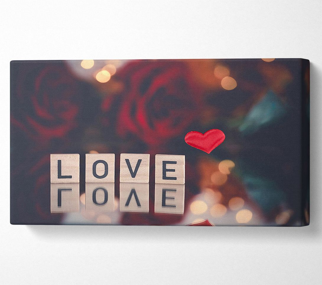  A Canvas Print of Red Love Reflection Canvas Print