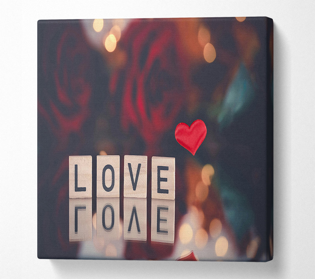  A Canvas Print of Red Love Reflection Canvas Print
