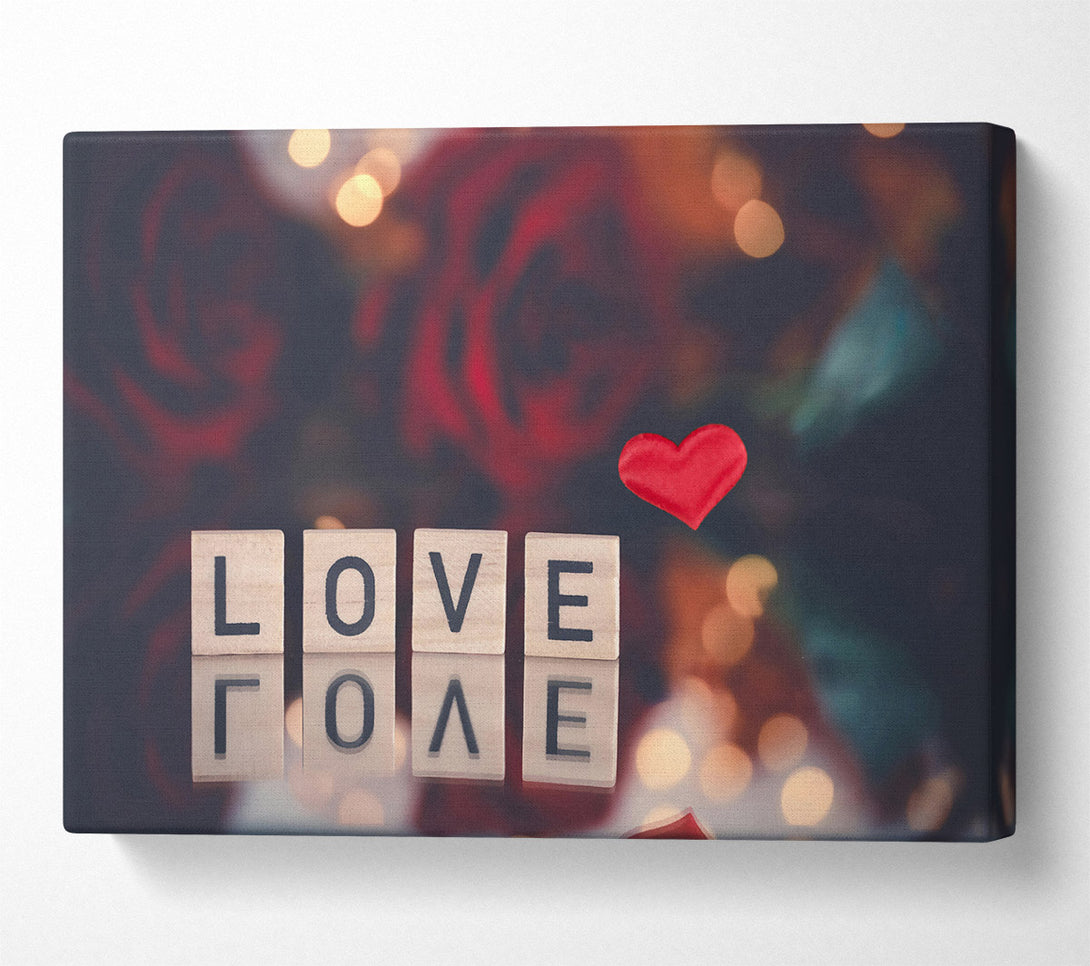  A Canvas Print of Red Love Reflection Canvas Print