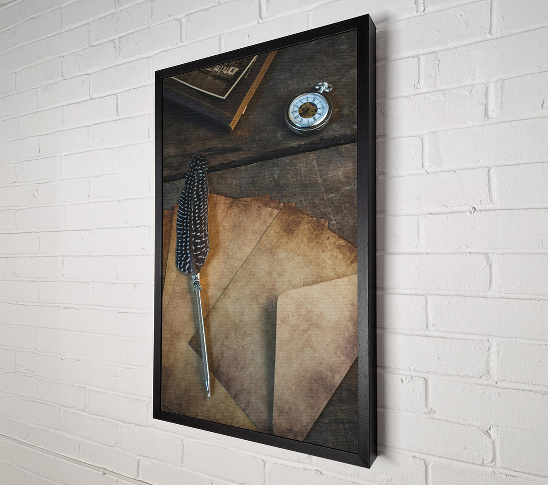  A Canvas Print of Tanned Feather And Time Canvas Wall Art