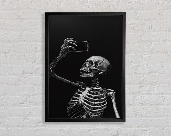 Skeleton Selfie Framed Print