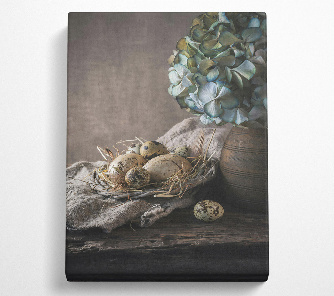  A Canvas Print of Blue And Brown Nest Canvas Wall Art