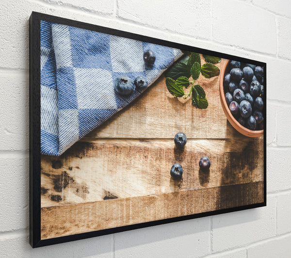 Blueberries On Blue Cloth