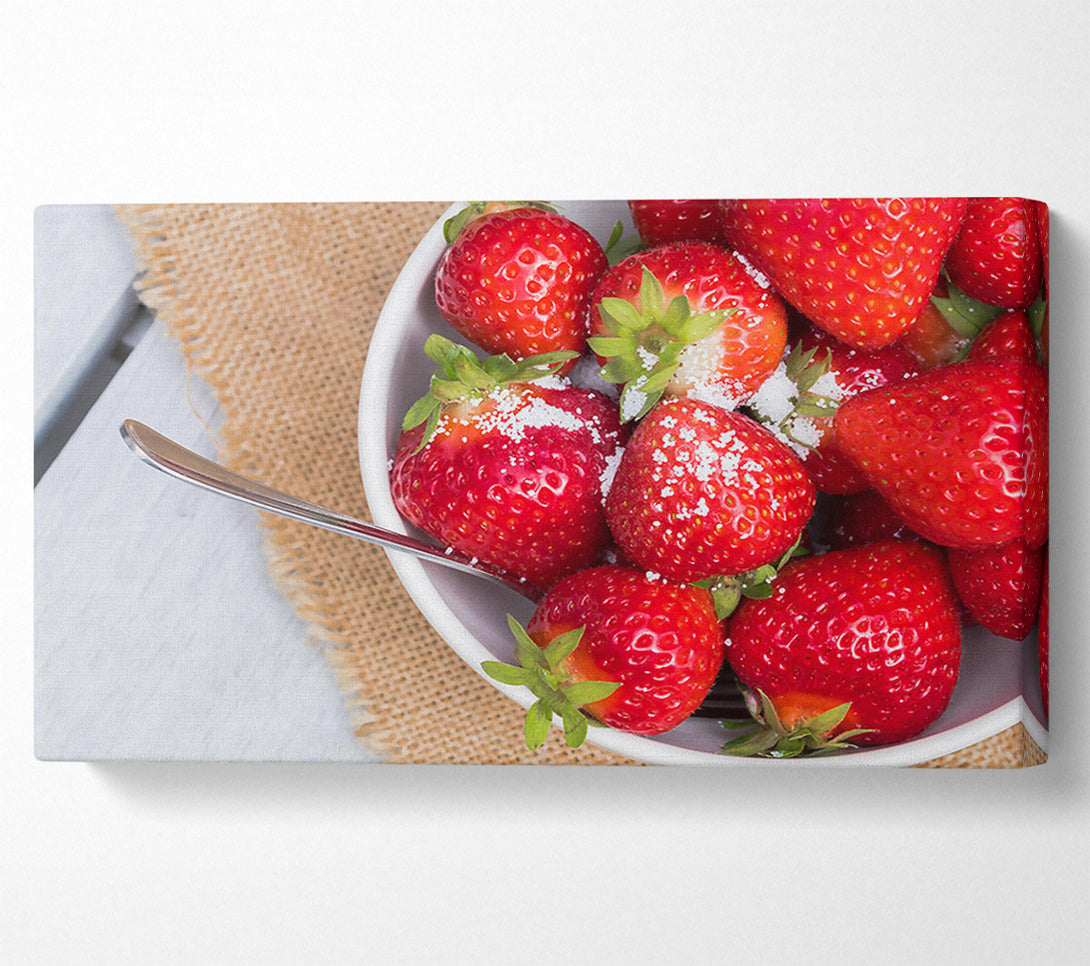  A Canvas Print of Red Sugared Strawberries Canvas Wall Art