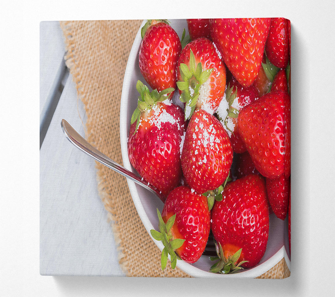  A Canvas Print of Red Sugared Strawberries Canvas Wall Art