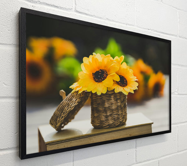 Golden Sunflowers In Basket