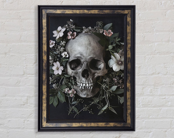 Skull Flowers Framed Print