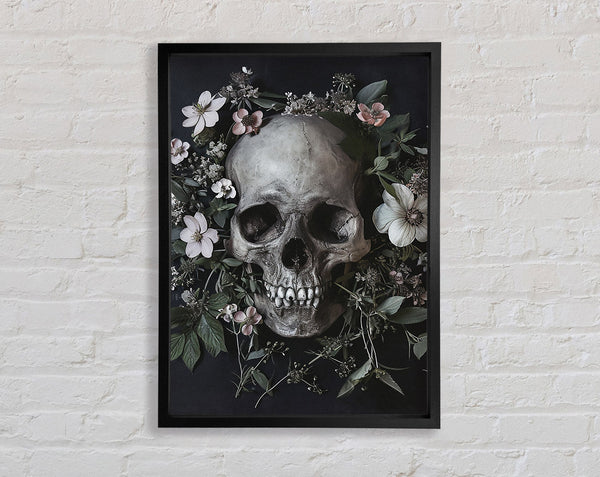 Skull Flowers Framed Print